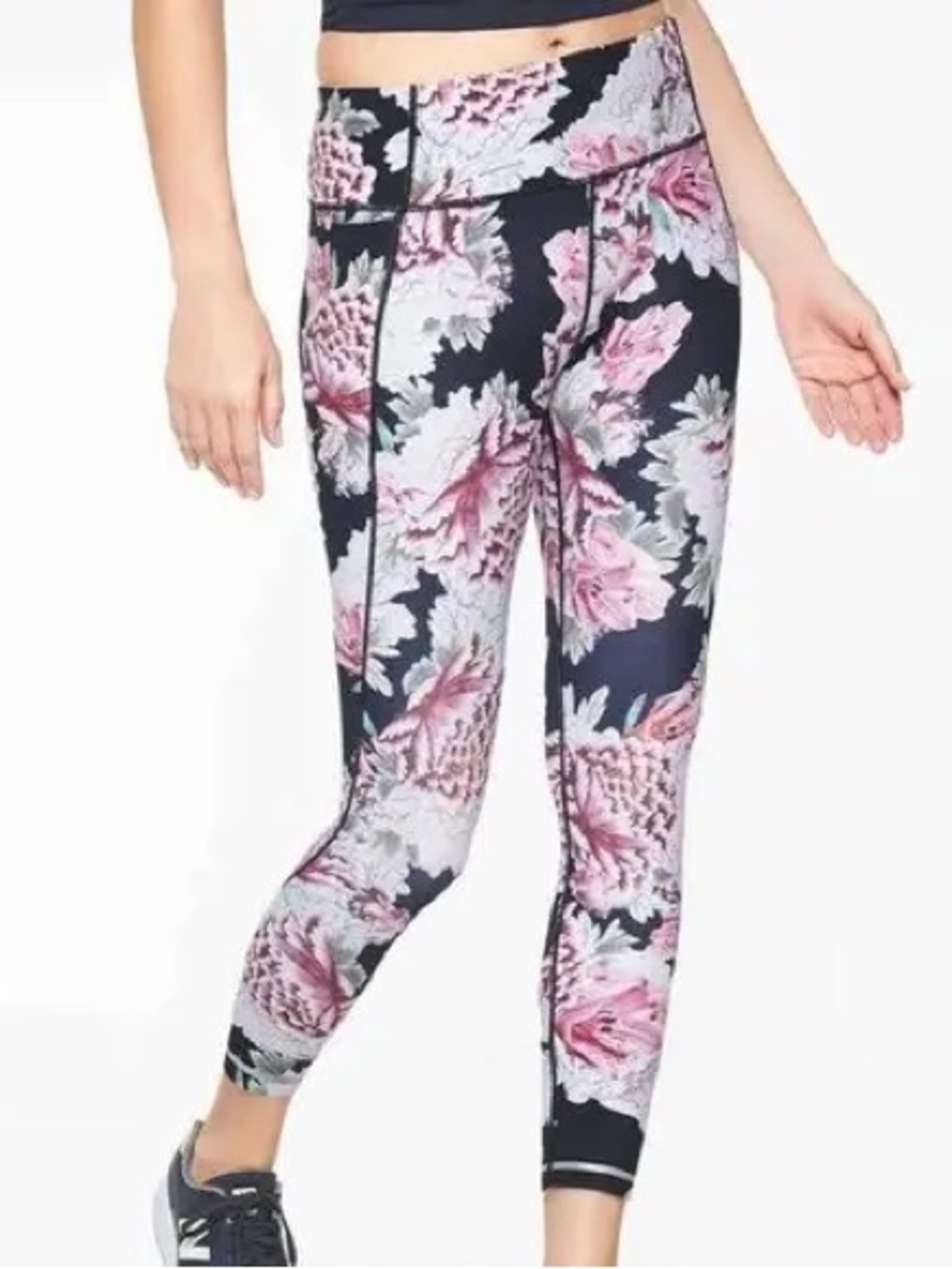 Athleta Floral Leggings - Pink Flower Print